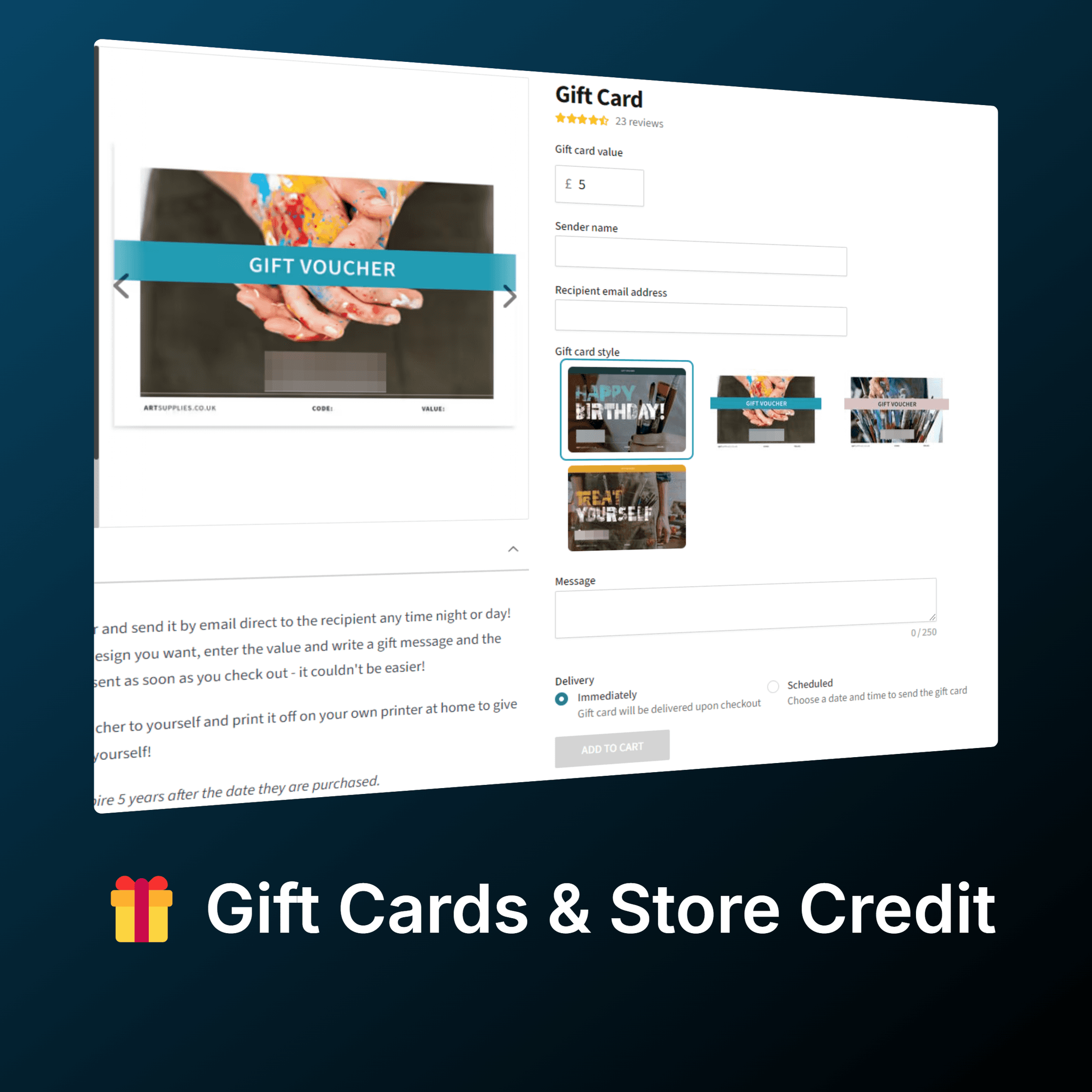 Vendure Gift Card Plugin