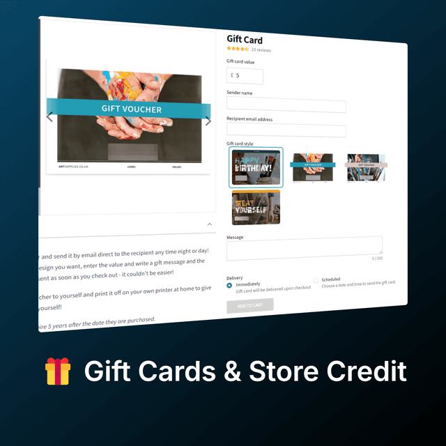 Vendure Gift Card Plugin