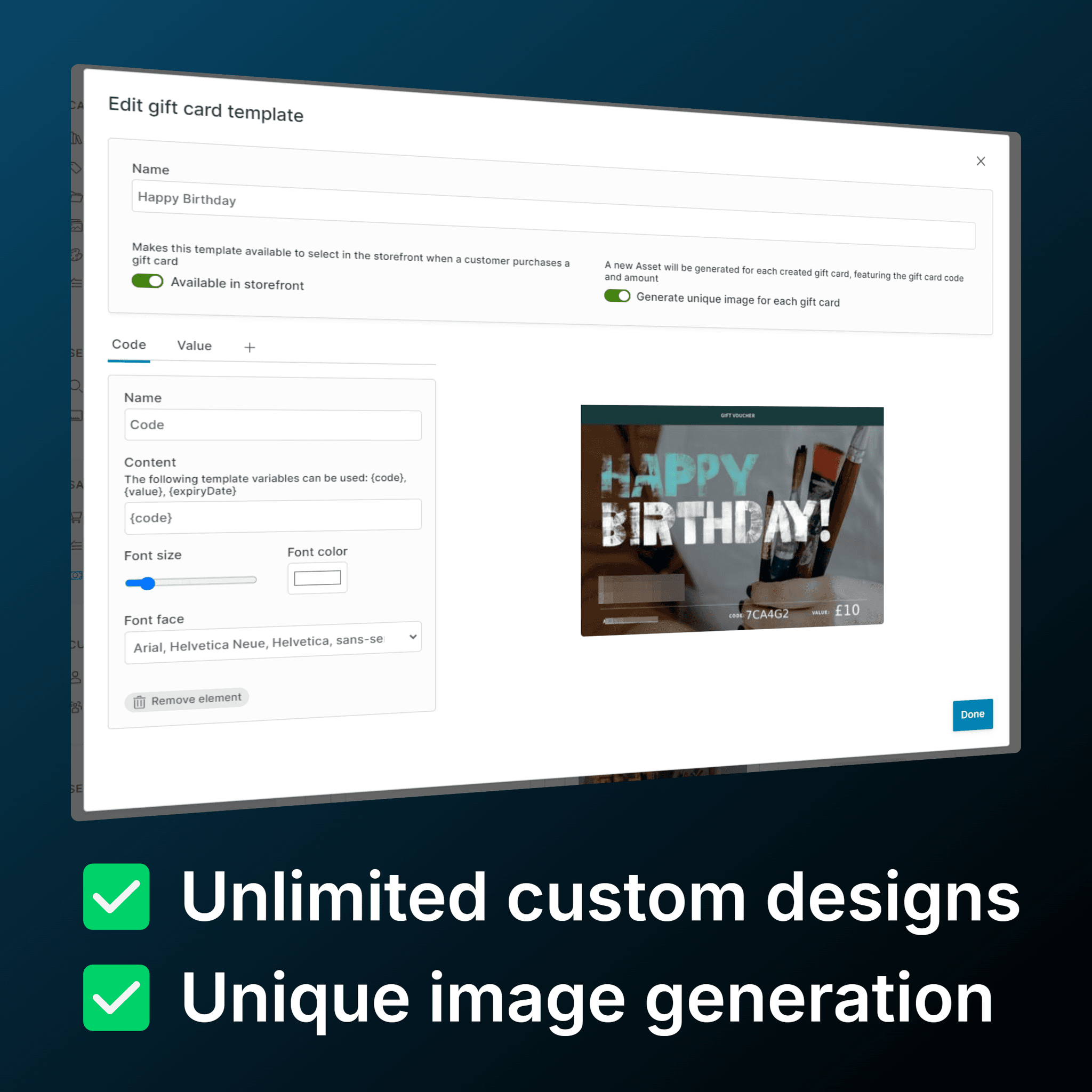 Vendure Gift Card Plugin