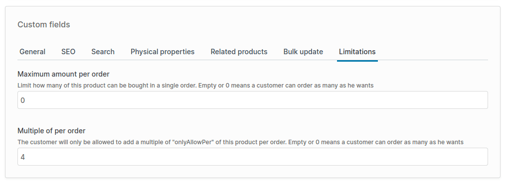 Limited Products