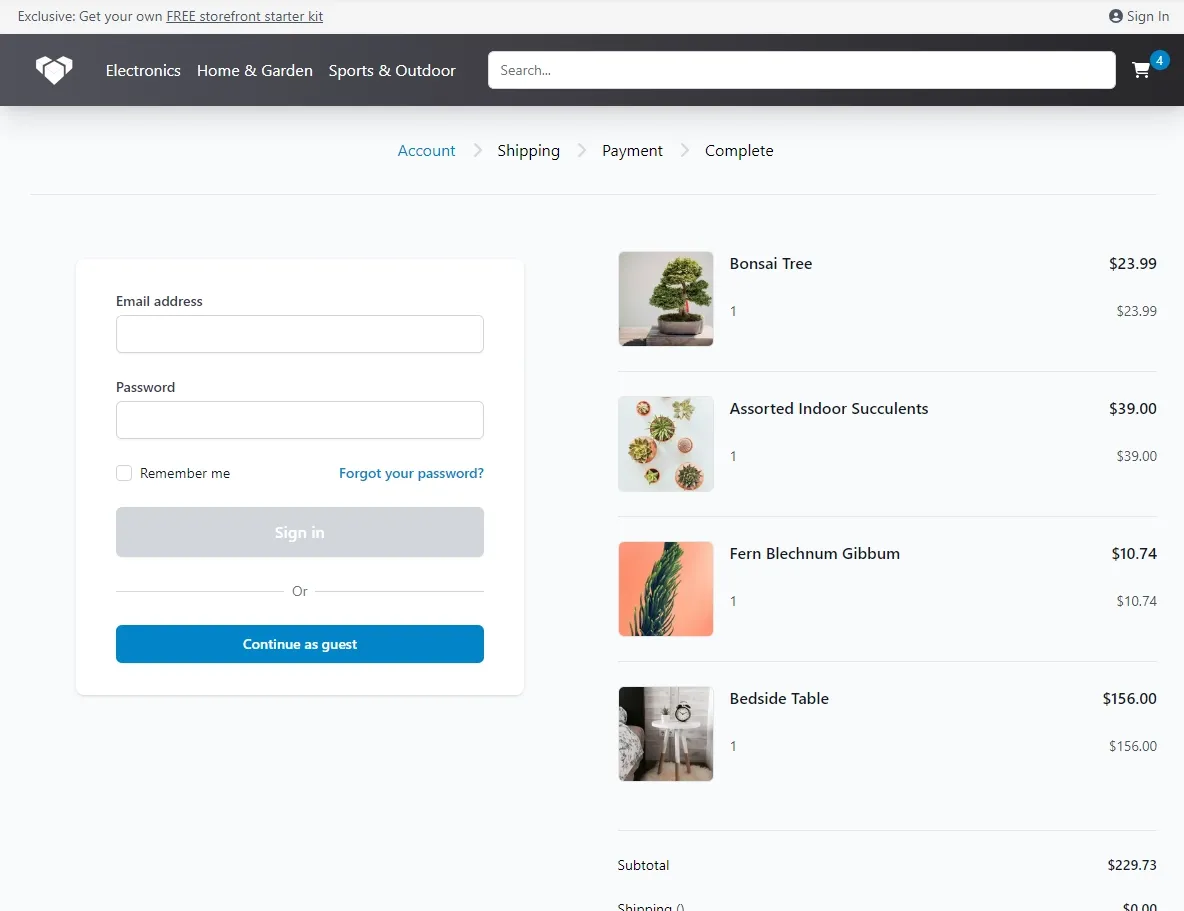 Angular Storefront