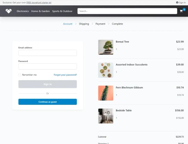 Angular Storefront