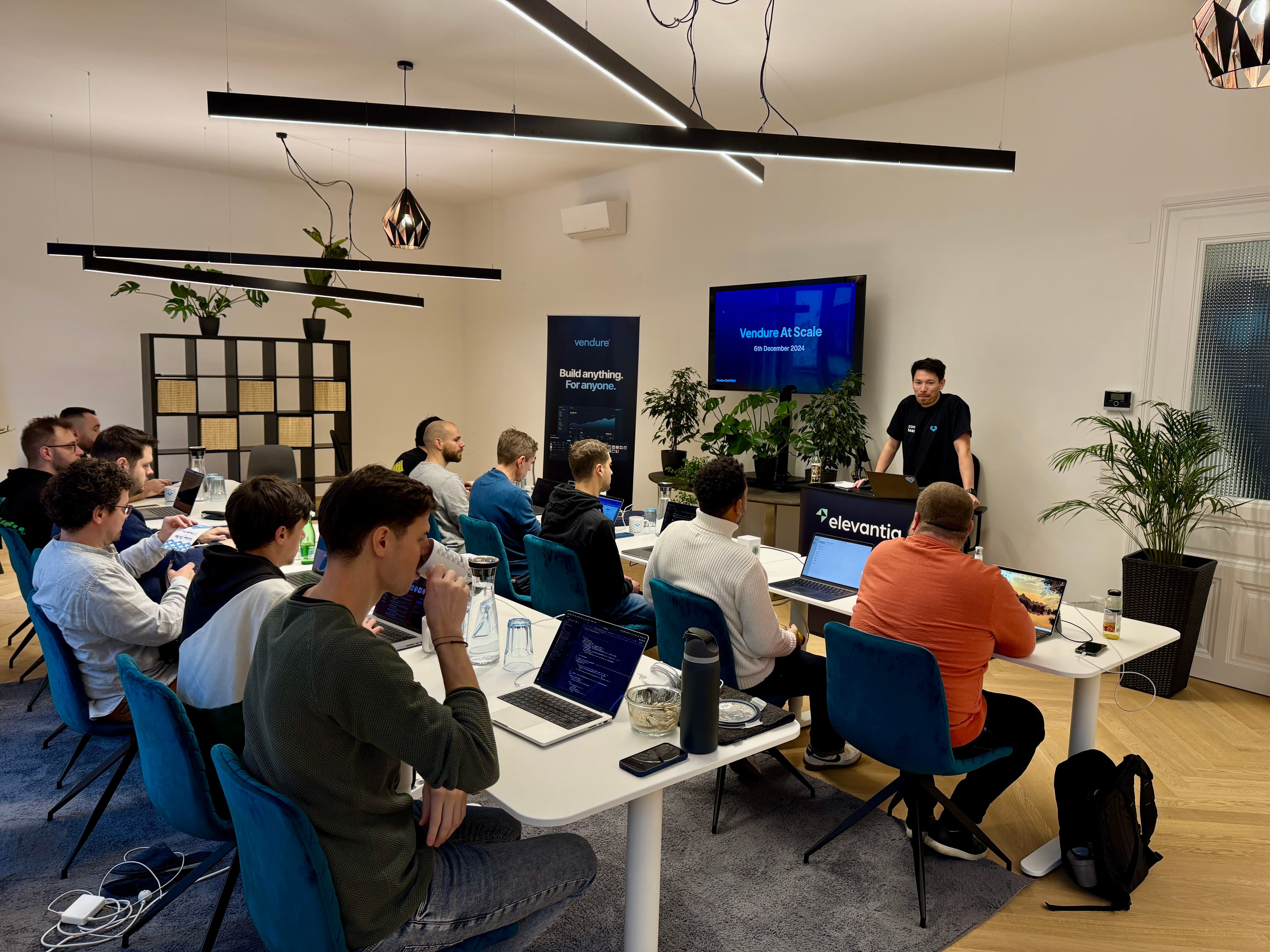 Group of developers in a Vendure workshop