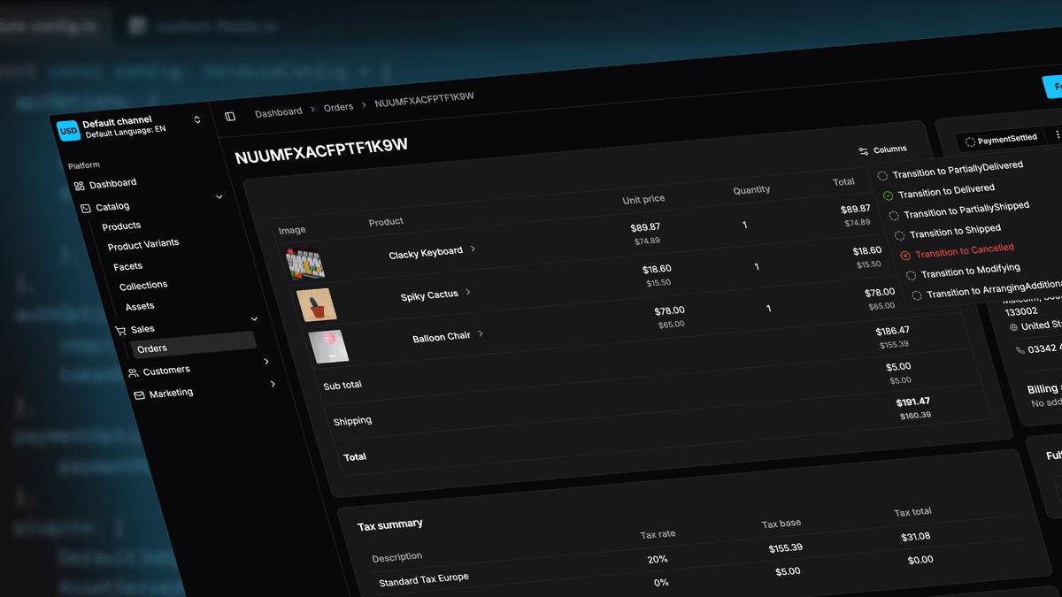 Vendure React Admin Dashboard launching August 2025